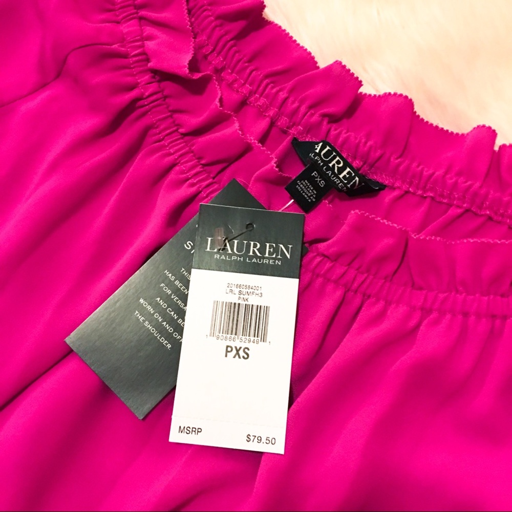 Ralph Lauren Women’s Ruffled Off Shoulder Blouse - Picture 2 of 4